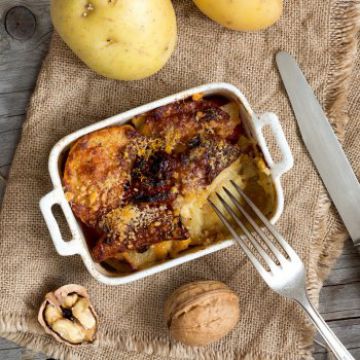 Gratin au bleu et aux noix
