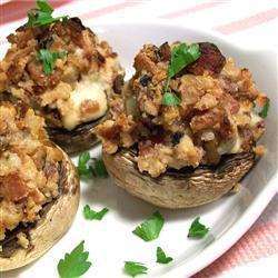 Champignons farcis au bleu et au bacon