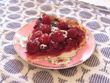 Tarte aux cerises et à la framboise