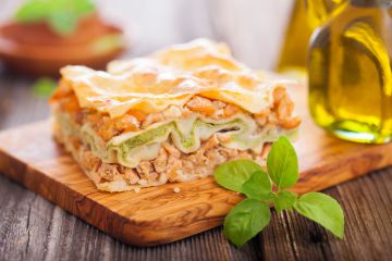 Lasagnes aux crevettes et brocoli