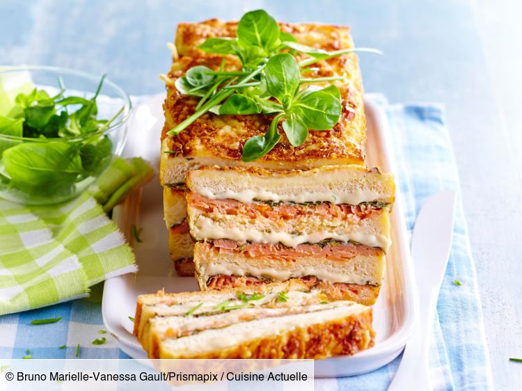 Croque-cake saumon et mâche