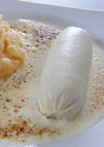 Boudins blancs et son écrasé de légumes