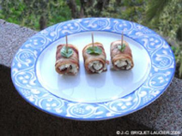 Rouleaux d'aubergine au chèvre