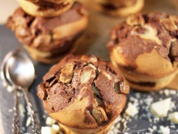 Muffins marbrés aux chunks de chocolat blanc