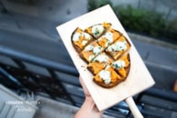 Bruschetta patates douces et roquefort