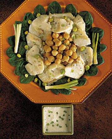 Morue en salade de pois chiches