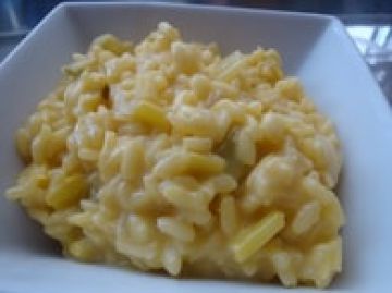 Risotto safrané aux poireaux