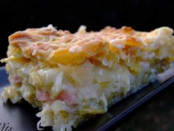 Gratin de ravioles aux poireaux et bacon