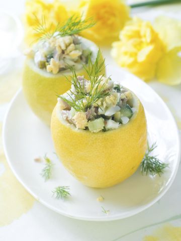Citrons farcis au thon et câpres