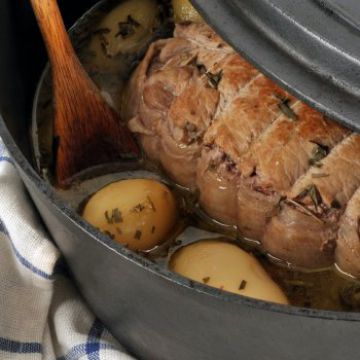 Rôti de veau et carottes en cocotte