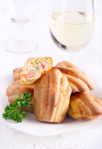 Madeleines au comté et au jambon