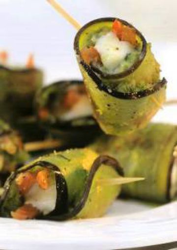 Bouchées aux aubergines et au fromage de chèvre