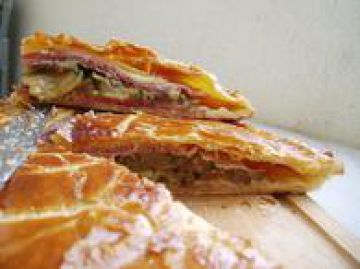 Feuilleté jambon-comté-courgettes