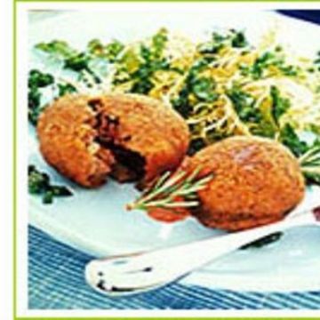 Croquettes de boeuf et d'aubergines au piment d'Espelette