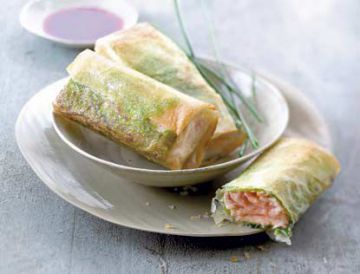 Croustillant de saumon frais au chou vert