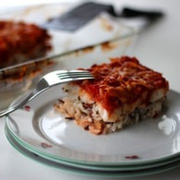 Gratin de julienne, riz et fenouil