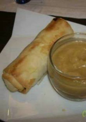 Nem pomme banane et compote de pomme au cidre
