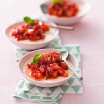 Panna cotta au tartare de fraise
