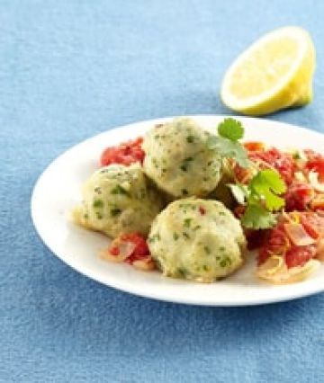 Boulettes de colin sur compotée de tomate au citron