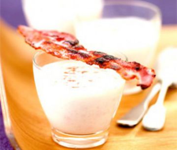 Crème de chou-fleur au lard grillé