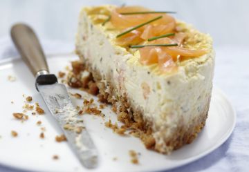 Cheesecake au fromage frais et saumon fumé