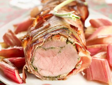 Filet mignon de porc à la rhubarbe