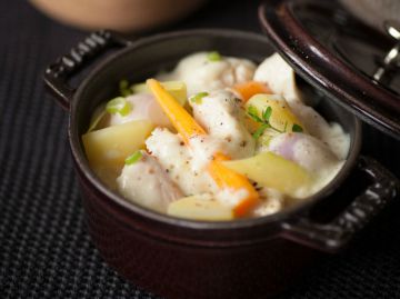 Blanquette de volaille, légumes d’automne et riz pilaf