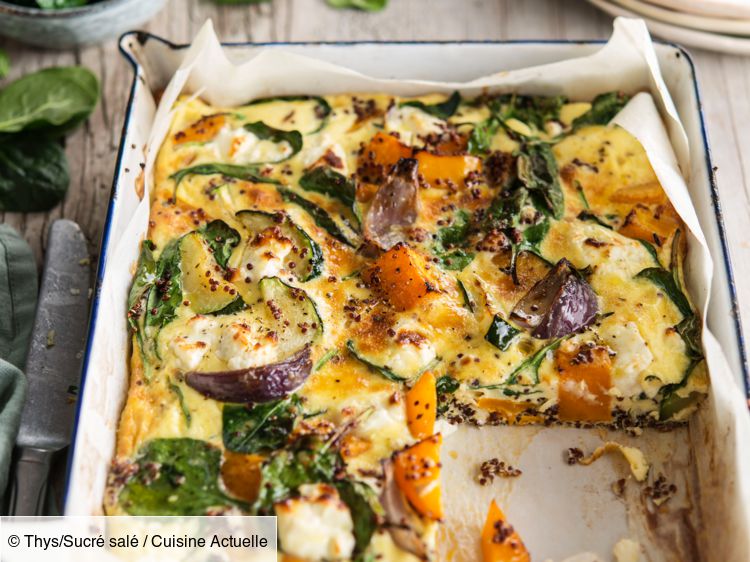 Quiche sans pâte aux épinards, courgettes et butternut