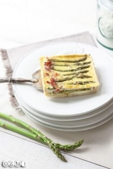 Quiche asperges, lardons et chèvre