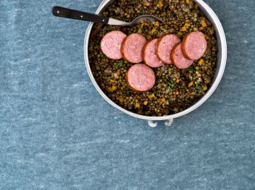 Saucisses de Morteau aux lentilles