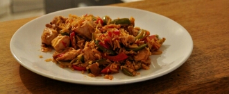 Poêlée poulet riz basmati sauce soja