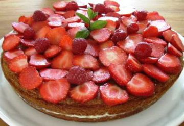 Gateau coco aux fruits rouges