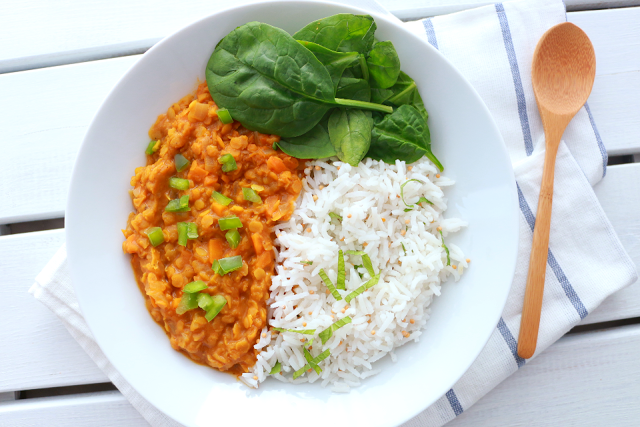Lentilles corail coco curry