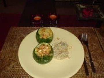 Courgettes rondes farcies au thon