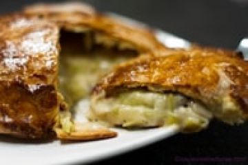 Flamiche aux poireaux et champignons