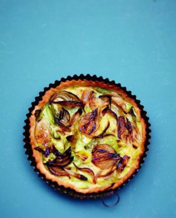 Tarte aux oignons et aux poireaux