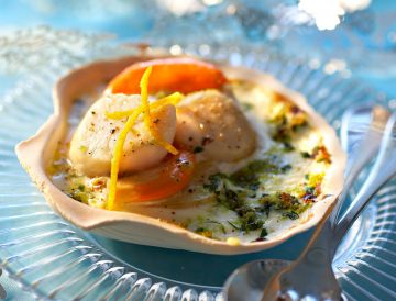 Gratinée de Saint-Jacques à l'orange