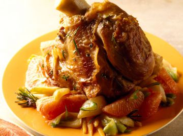 Jarret de veau au jus de pamplemousse