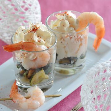 Espuma de crevettes et courgettes
