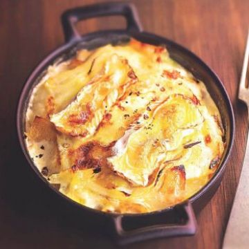 Gratin de camembert aux deux pommes