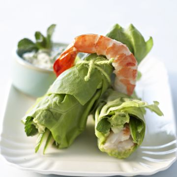 Rouleaux de crevettes et d’avocats