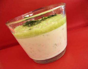 Panna cotta saumon fumé et sa purée de concombres