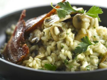 Risotto au chorizo et aux champignons