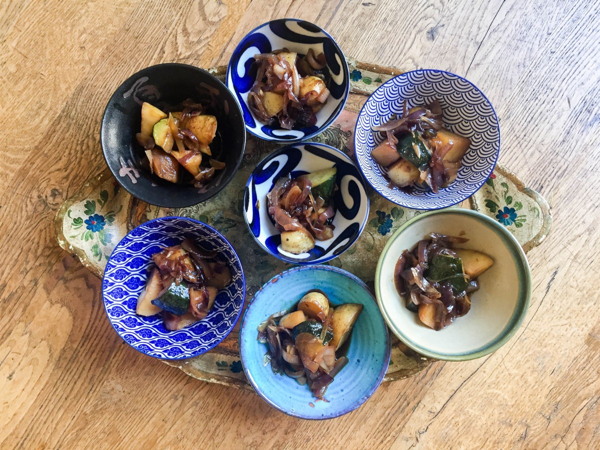 Pommes de terre et courgettes roties à la japonaise