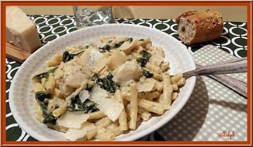 Macaronis aux Epinards et Cabillaud