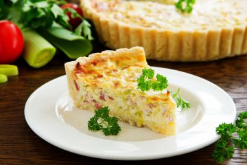 Quiche aux poireaux et jambon
