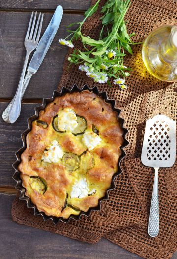 Clafouti simple aux courgettes et feta