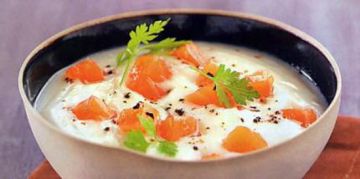 Velouté de chou-fleur au saumon fumé